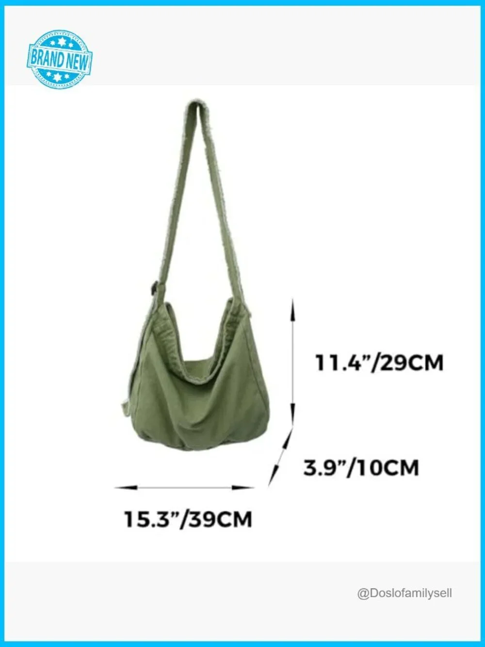Canvas Crescent Hobo Bag Crossbody Boho Hippie Sling Shoulder Tote Office Travel
